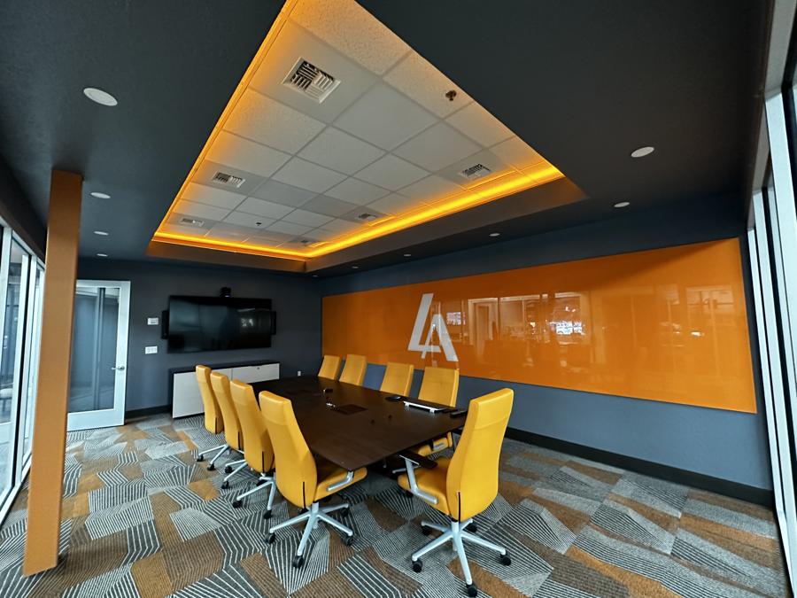 Conference room with LED cove lighting